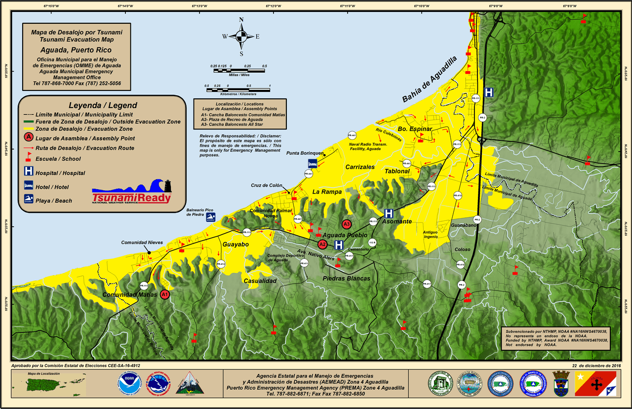 Mapa de desalojo de Aguada