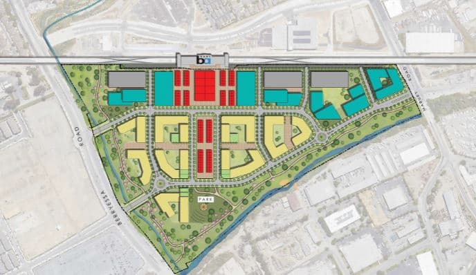 Proyecto para el nuevo mercado en la zona donde estará la estación del BART Berryessa.