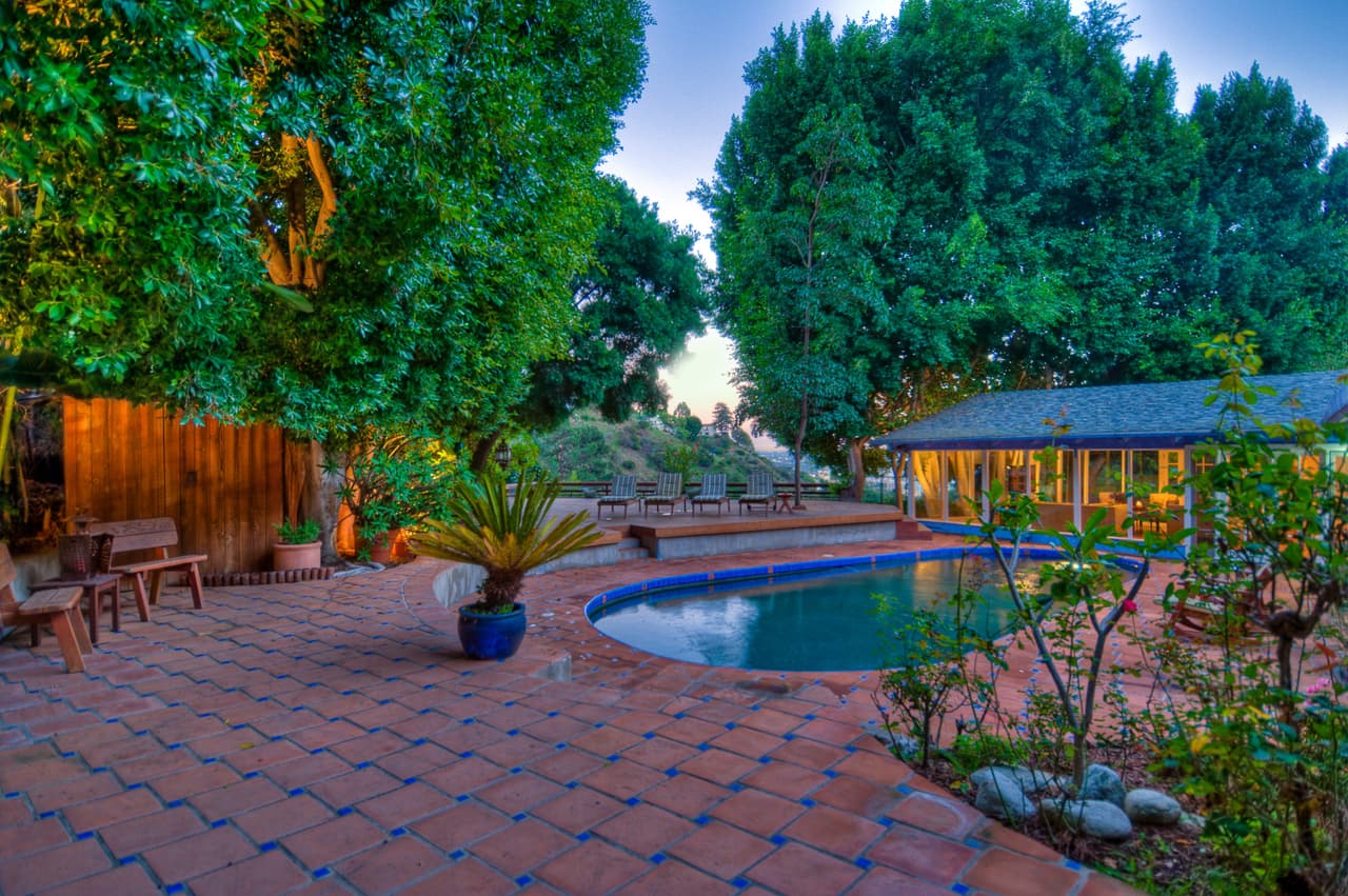 Una de las zonas favoritas de Salma era la piscina, en donde podía relajarse después de rodar sus películas.