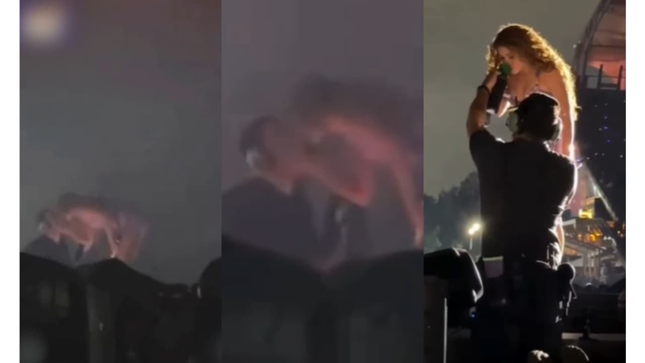 Así fue captada Shakira durante uno de sus conciertos en México.