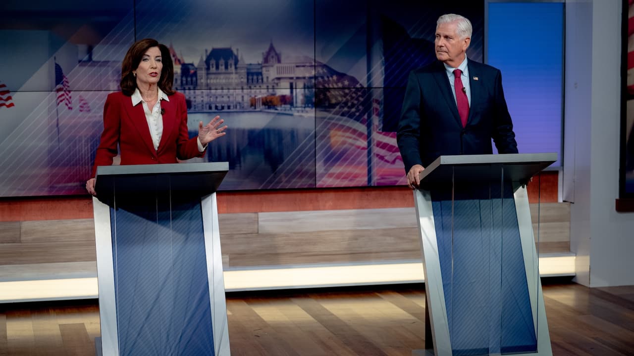 Debate por la gobernación de Nueva York: Kathy Hochul y Bruce Blakeman chocan por inmigración y Trump