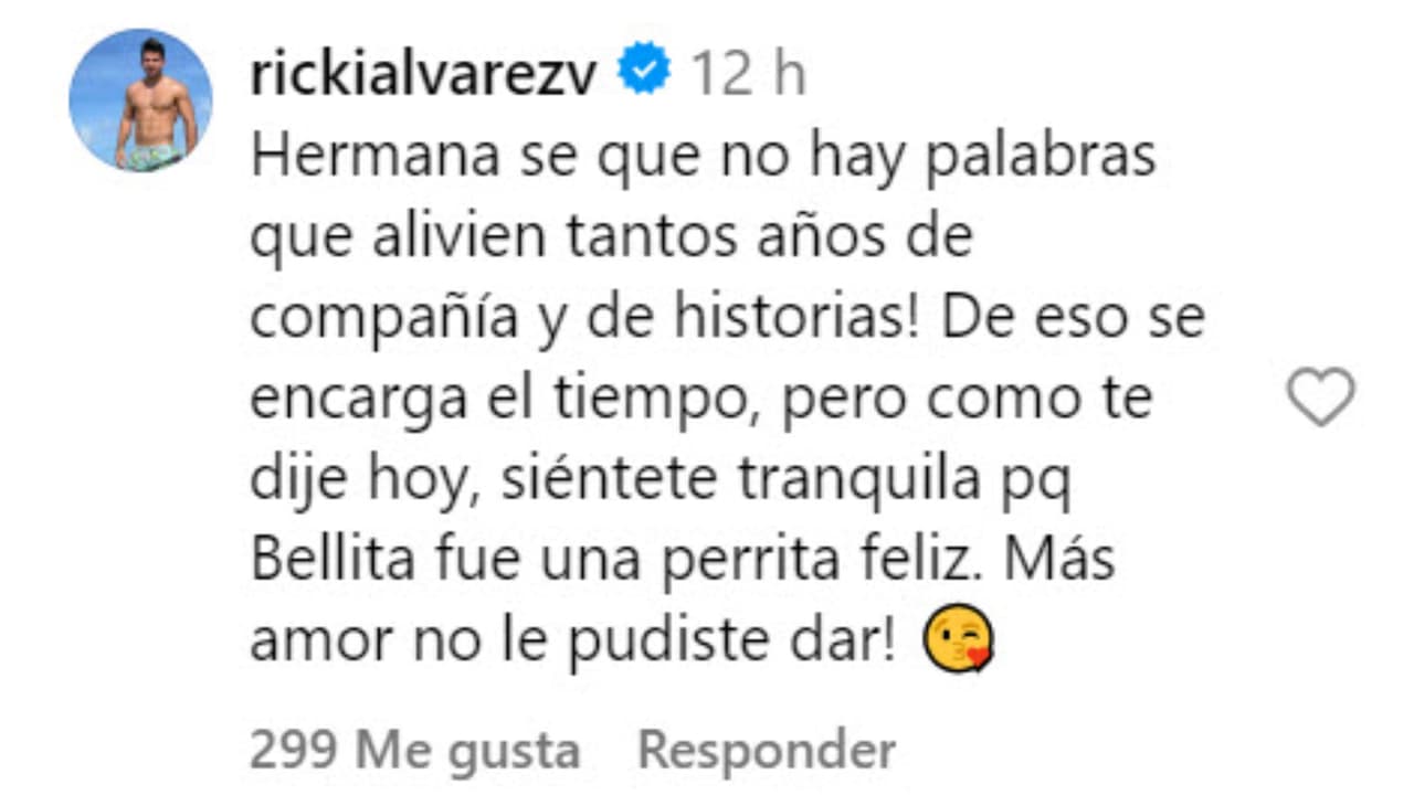 Ricky, el hermano de Daniella Álvarez, trató de consolarla tras esta pérdida.