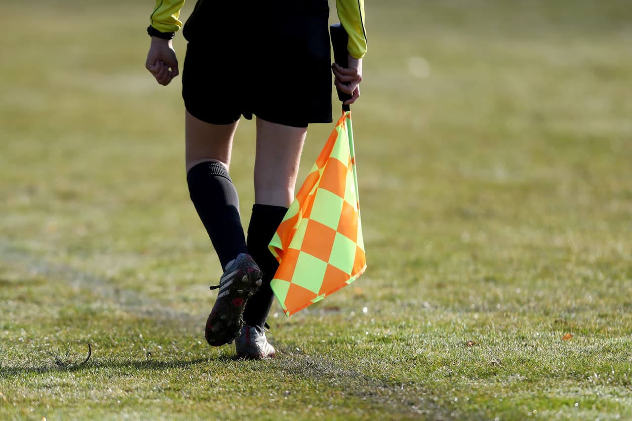 DUISBURG, GERMANY - MARCH 25: AS referee is seen during the match between of the U16 Girl's Federal Cup at Sport School Wedau on March 25, 2018 in Duisburg, Germany. (Photo by Christof Koepsel/Bongarts/Getty Images)