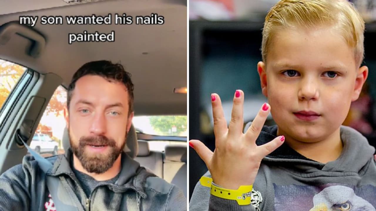 Hombre defiende a su hijo de críticas por pintarse las uñas: “Nada es solo para niñas o niños”