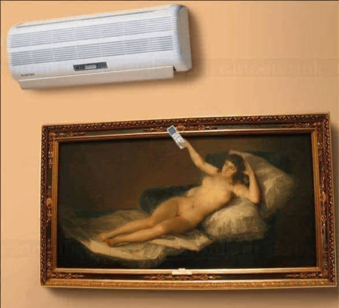 Ante la insoportable y ardiente realidad, las redes sociales se llenaron de gifs, memes y vídeos con mucho humor como este en el que se ve a la 'Maja desnuda', el emblemático cuadro de Goya, prendiendo el aire acondicionado.