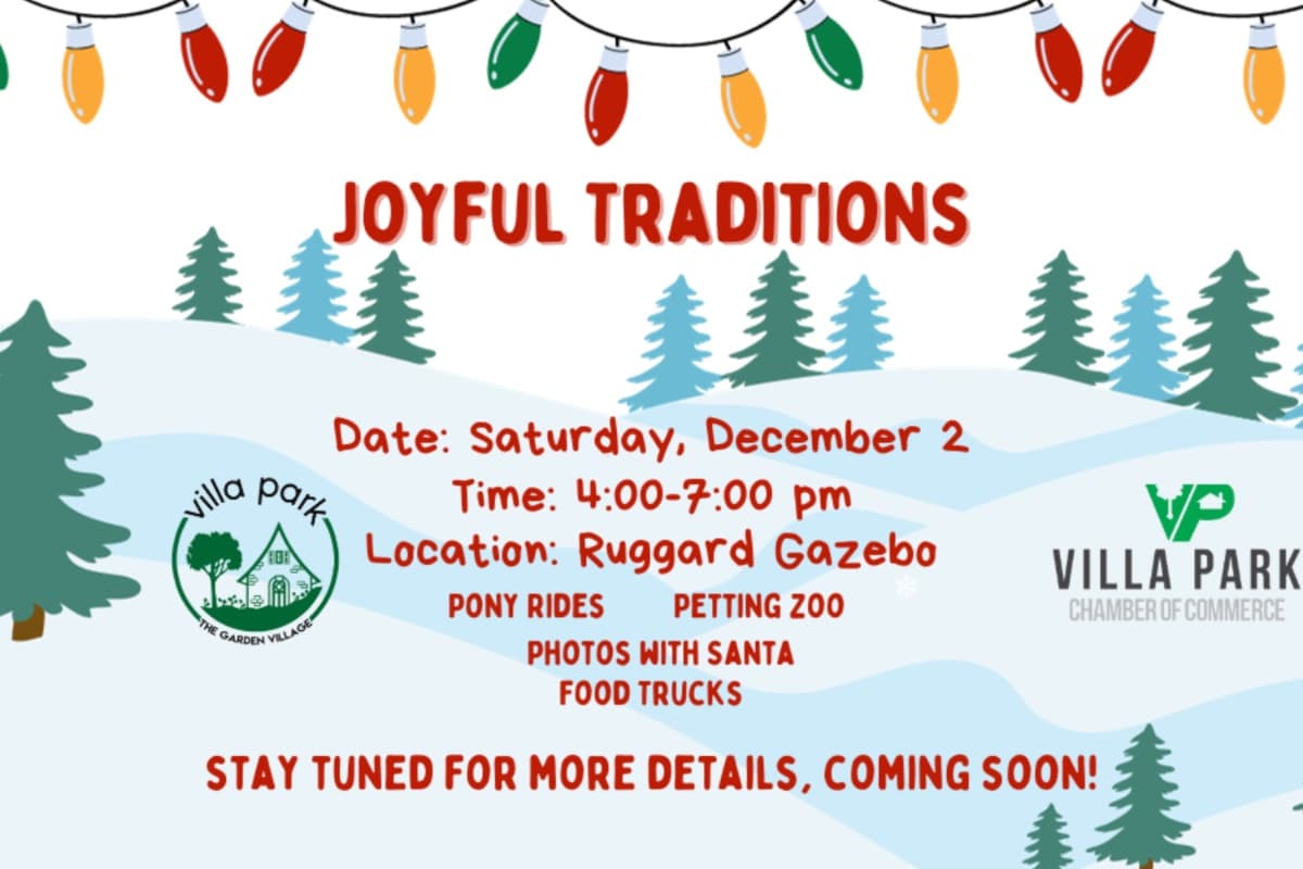 <b>Villa Park-Rugaard Gazebo</b>
<br>📍South Ardmore Avenue y East Central Boulevard, Villa Park, IL, 60181.📆Sábado 2 de diciembre.
<br>🕒De 4:00 pm a 8:00 pm.
<br>❄️Las familias podrán recorrer los food trucks, también conocerán Elfos, a Mickey Mouse y El gato del sombrero. Papá Noel llegará en un camión de bomberos y los niños podrán visitar un zoológico interactivo, dar un paseo en pony o disfrutar de la comida de los camiones de comida.