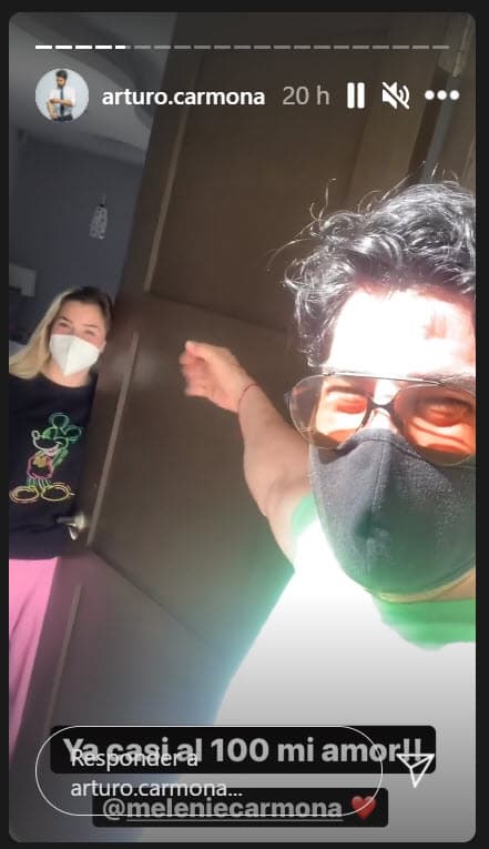 En una serie de videos y fotos, el actor dejó ver que la visitó guardando la distancia debida, con cubreboca, mientras ella permanecía desde el interior de su casa sin tocar a su padre para evitar riesgos de contagio. 
<br>