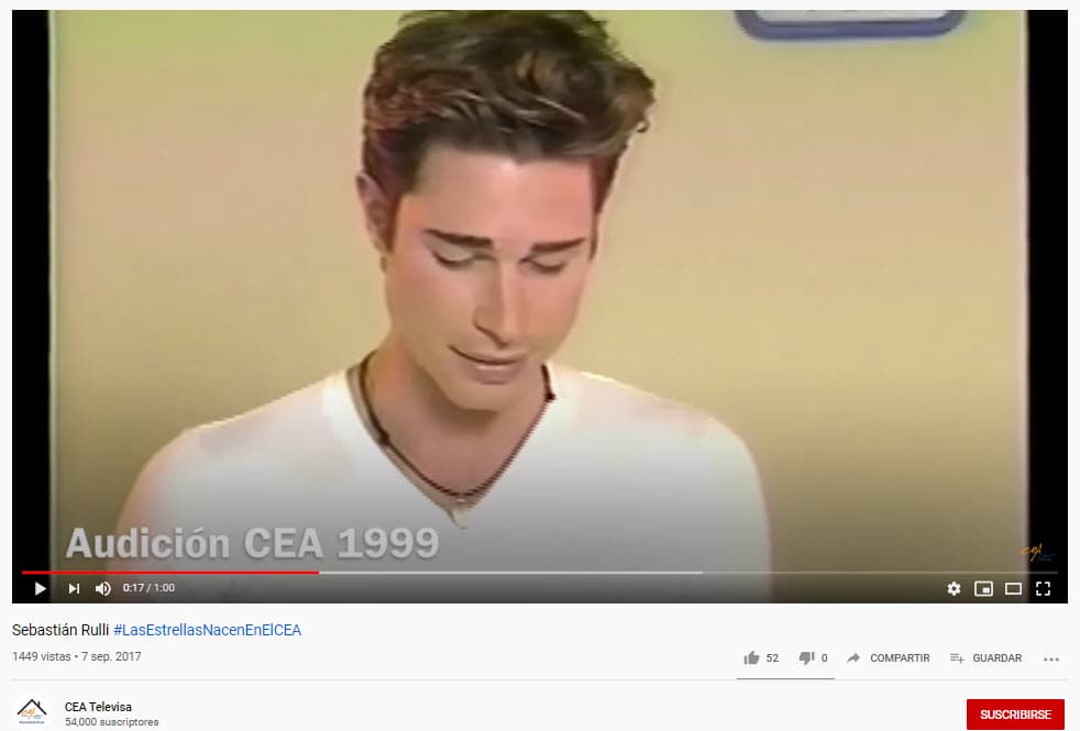 <b>Sebastián Rulli</b> es otro de los actores consentidos de las telenovelas, dejó su natal Argentina para mudarse a México y estudiar actuación. Esta imagen data del año 1999, cuando hizo su casting para entrar al CEA.