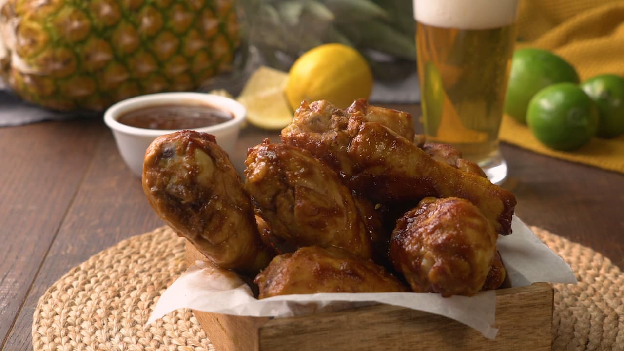 Piernas de pollo en salsa de piña