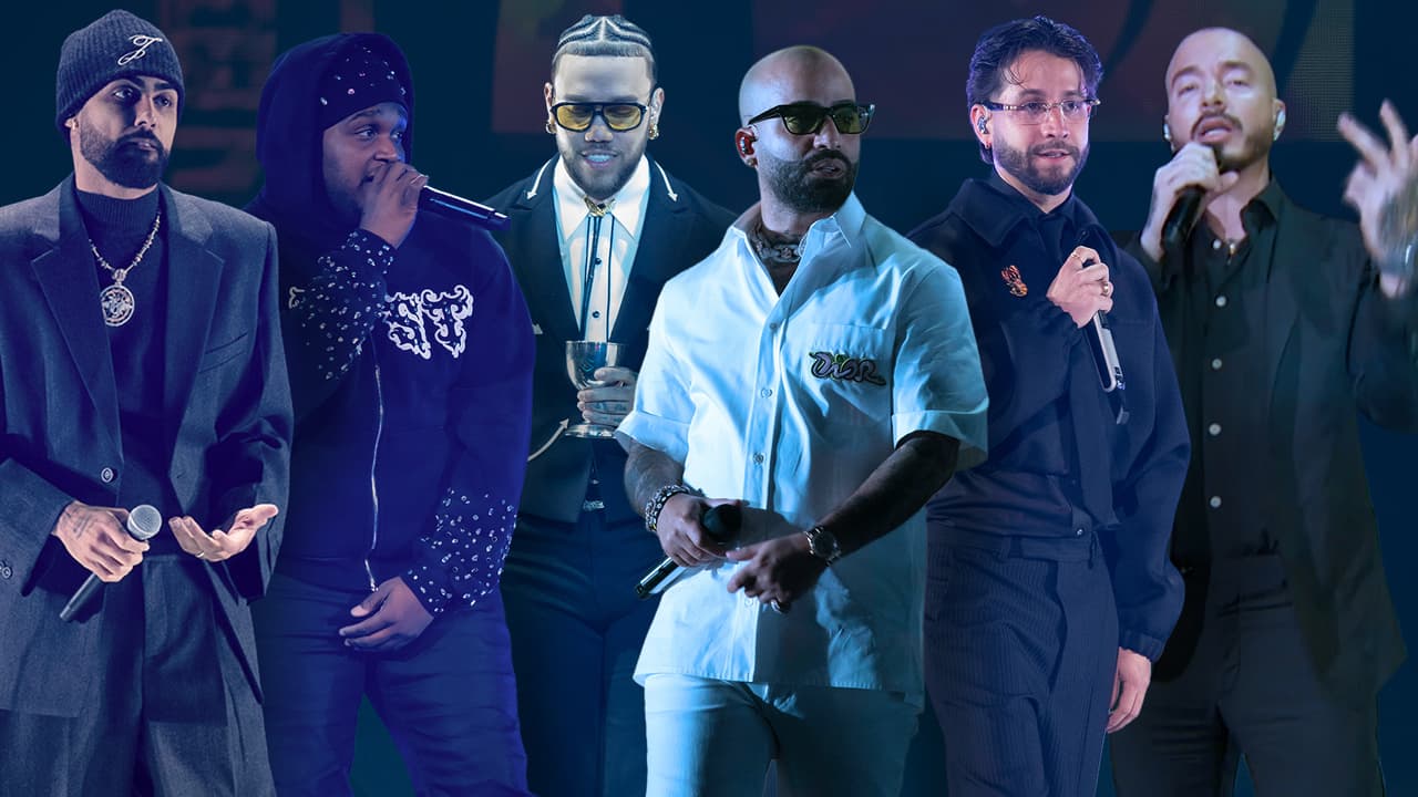 J Balvin, Jhayco, Jay Wheeler, Mora, Sech y Eladio Carrión en el tributo a Arcángel en Premio Lo Nuestro