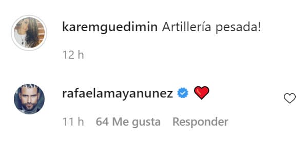 El actor reaccionó a la publicación con un emoticono de corazón rojo. 
<br>