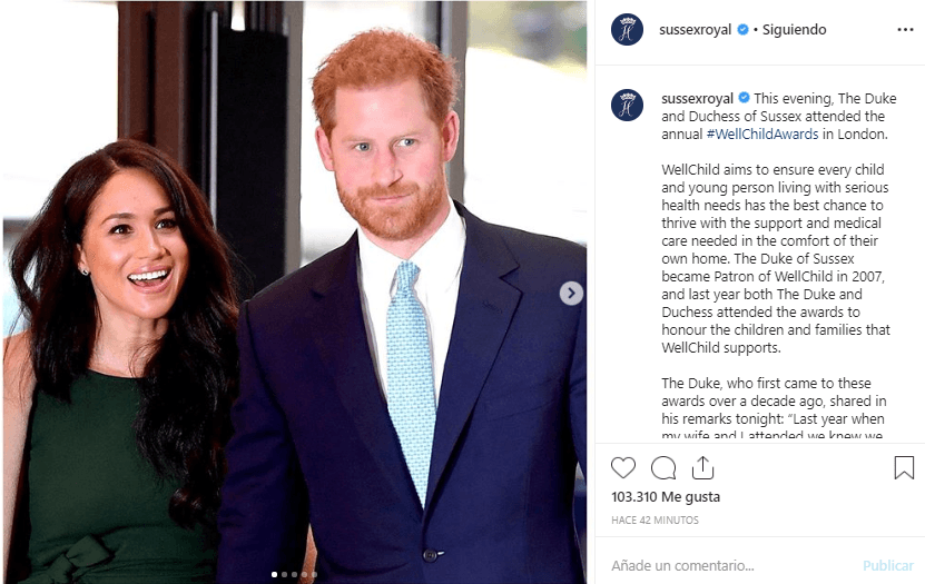 "El año pasado, cuando asistí, mi esposa y yo sabíamos que estábamos esperando a nuestro primer hijo, más nadie lo sabía en ese momento, pero nosotros sí. Y recuerdo haber apretado la mano de Meghan con tanta fuerza durante los premios, los dos pensando en lo que sería ser padres algún día, y más aún, cómo sería hacer todo lo posible para proteger y ayudar a nuestro hijo si hubiera nacido con desafíos inmediatos o se enferma con el tiempo”, comentó el príncipe Harry durante el evento, de acuerdo con lo publicado en la cuenta de Instagram de los duques de Sussex.