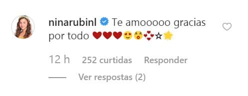 En la misma red social, Nina Rubín reaccionó a la publicación de su mamá.