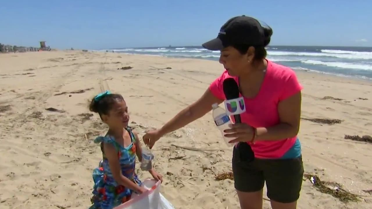 Día de la Tierra: voluntarios se unen para limpiar los residuos plásticos de una playa en California