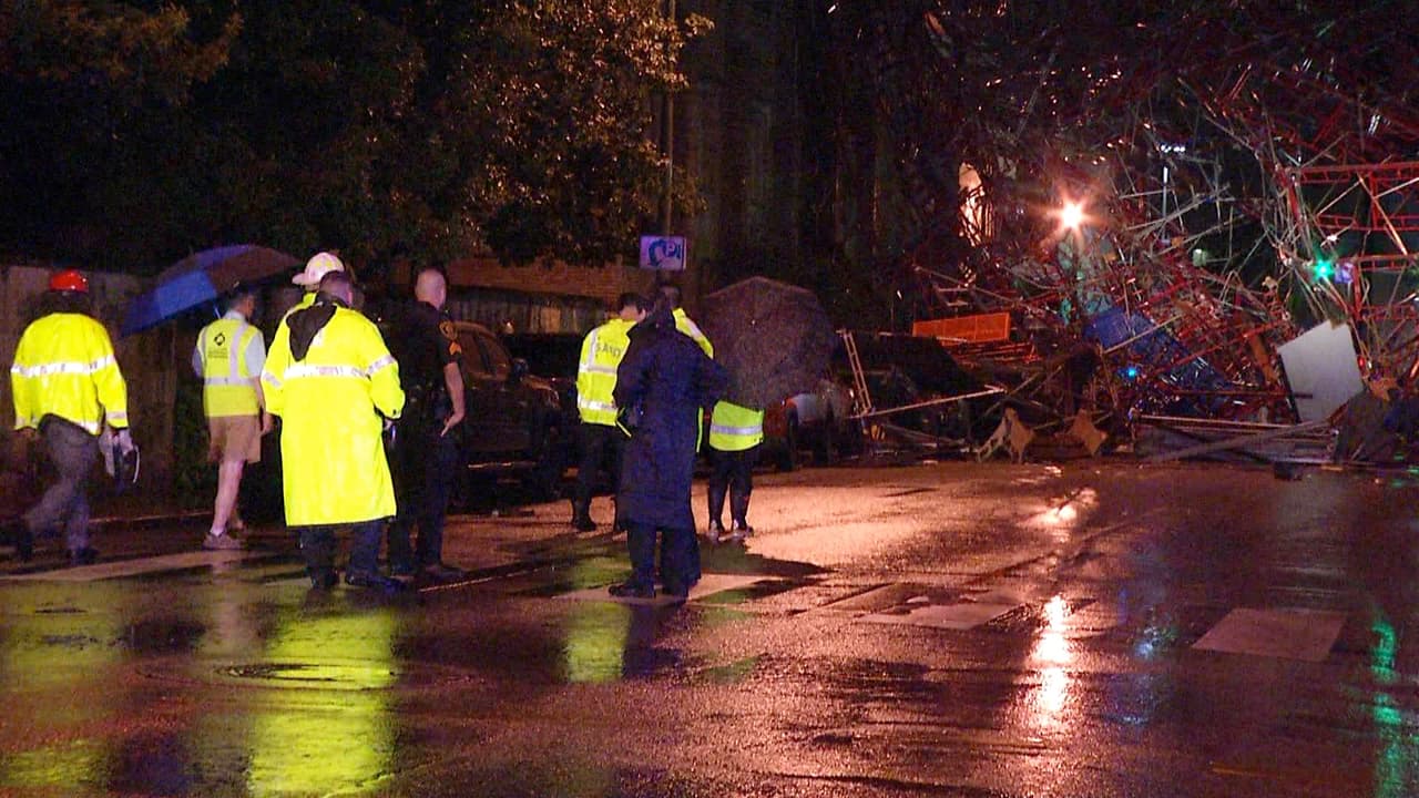 Otro de los edificios afectados fue la Iglesia Episcopal de San Marcos, dañada por el andamio.