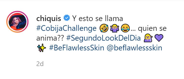 "Y esto se llama #CobijaChallenge... 
<b>¿quién se anima?</b>", escribió. 
<br>