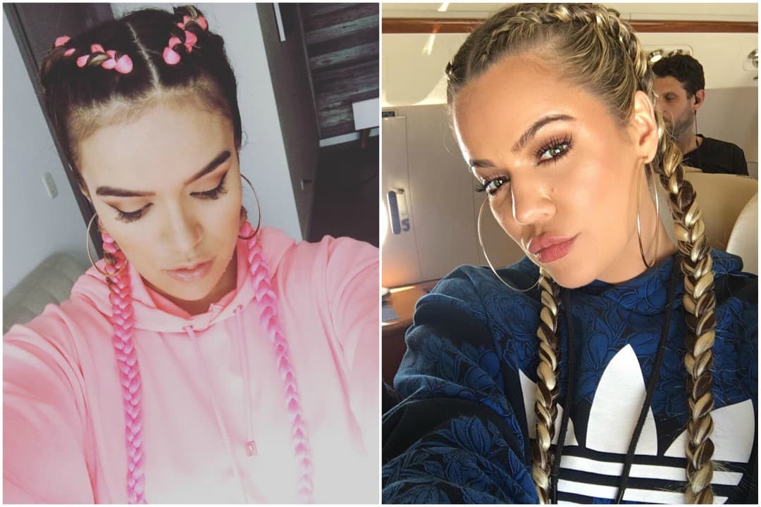 Con la trenza francesa doble, Karol G y Khloé Kardashian parecen muy rudas.