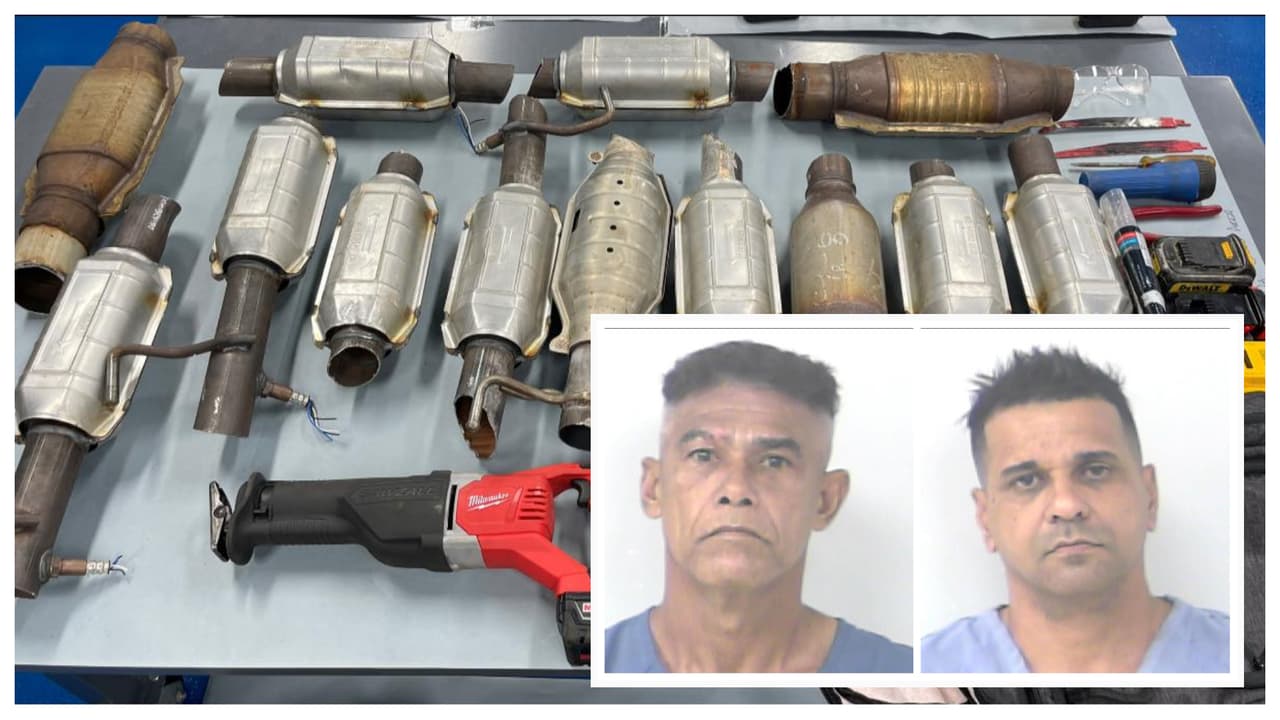 La policía de Port St. Lucie informó del arresto de dos hombres de Miami acusados de robar más de una docena de convertidores catalíticos. 
<br>