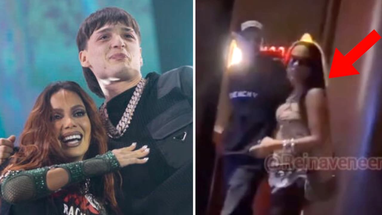 Captan en video a Peso Pluma y Anitta abrazados en un restaurante en Las Vegas