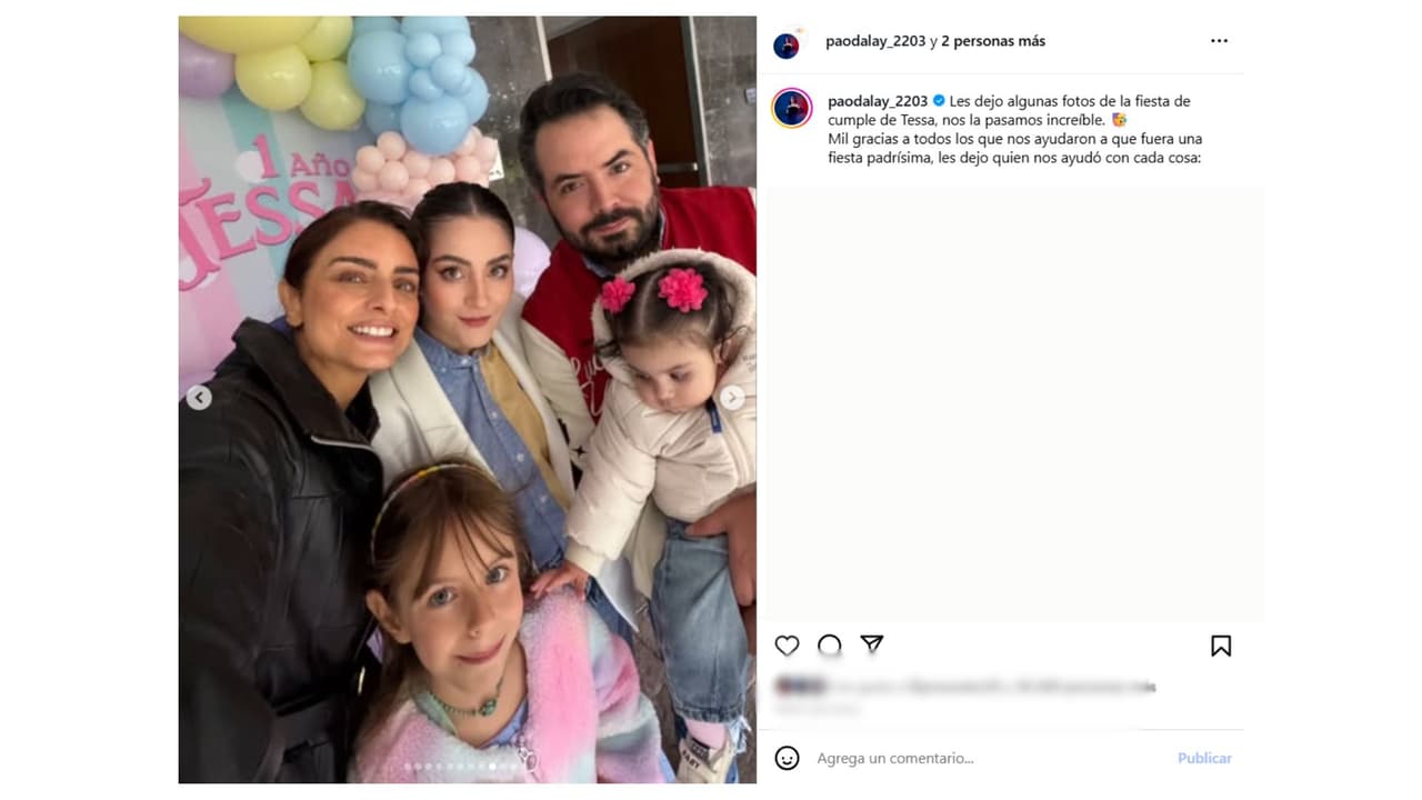 Aislinn Derbez y Kailani con la festejada.