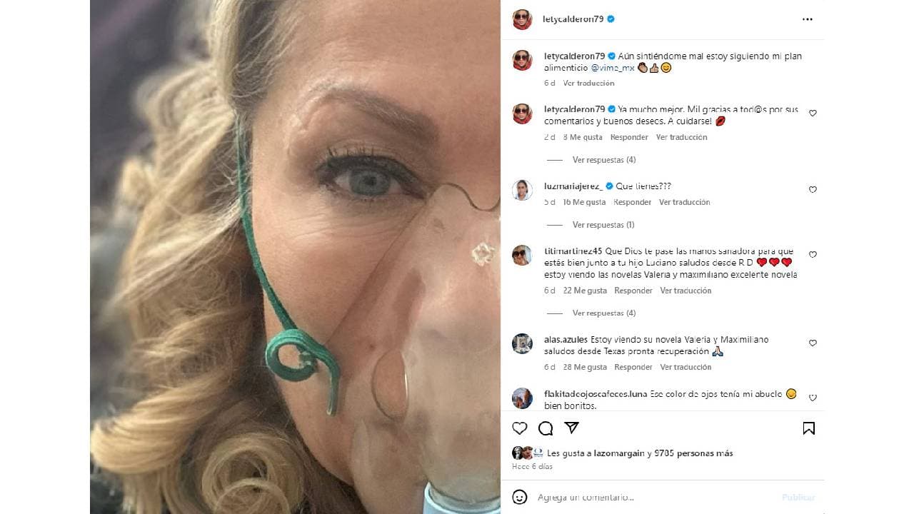 Lety Calderón reveló que estaba enferma.