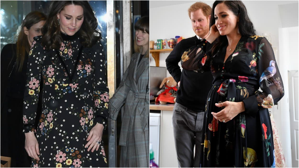 <b>Vestidos de flores:</b> Aunado al estampado sobre fondo oscuro, las mangas largas y las telas ligeras son unos de las mejores aliados durante el tercer trimestre de embarazo. En el caso de Kate, llevó un vestido de Orla Kiely con olanes para visitar la National Portrait Gallery en Londres mientras que Meghan eligió un Oscar de la Renta con botas verdes de gamuza para combatir las inclemencias de una nevada en Bristol Old Vic.
<br>
