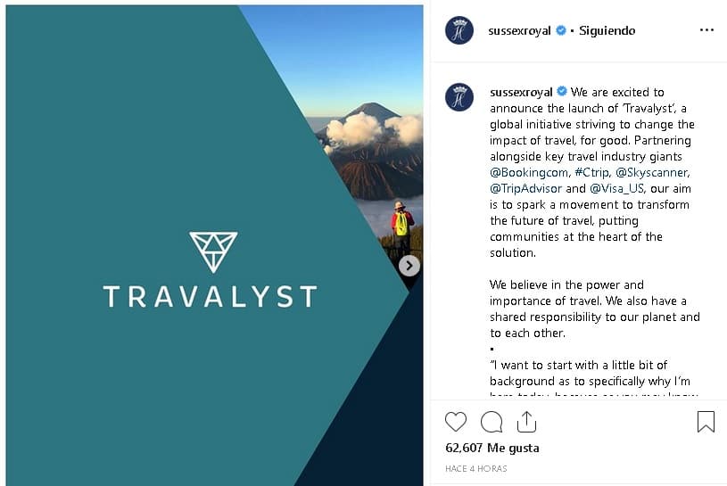 La iniciativa también fue anunciada a través de la
<b><a href="https://www.instagram.com/p/B18ZPIGF8rz/" target="_blank"> cuenta de Instagram </a></b>de los duques de Sussex, en donde además de compartir parte del discurso que él ofreció en Ámsterdam, también se explicaron algunos otros detalles como 
<b>el origen del nombre del proyecto</b>.