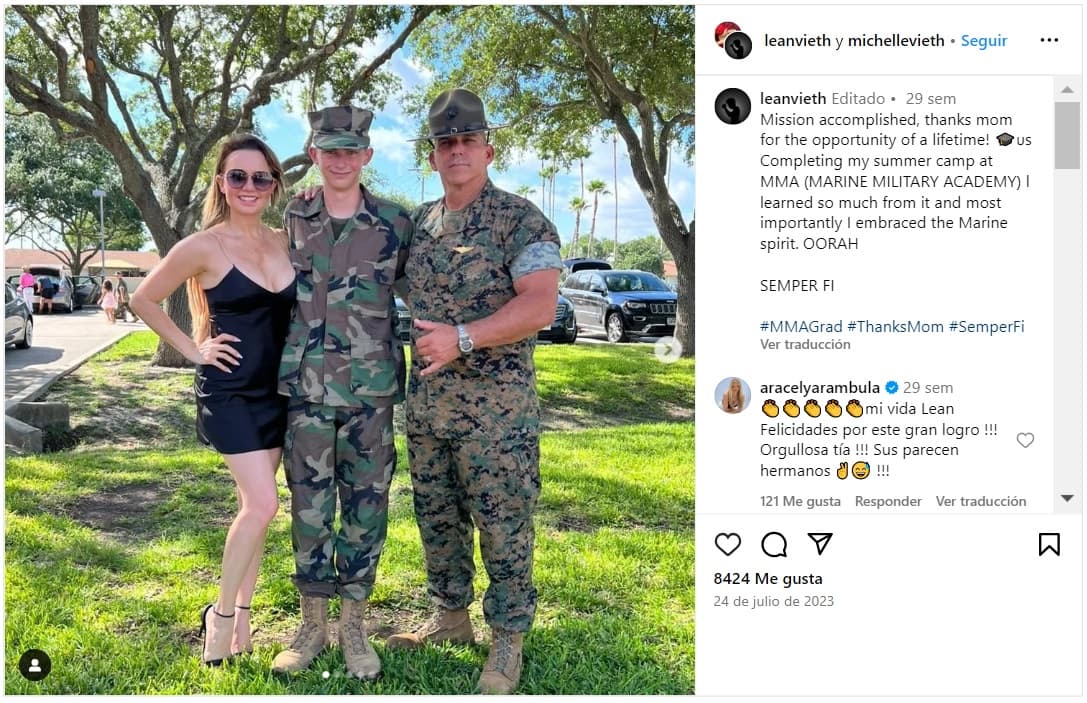 Leandro, hijo de Michelle Vieth, dedicó unas palabras a su mamá.