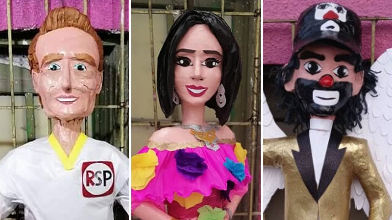 Piñatas de famsoos en México