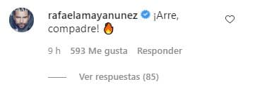 Amaya reaccionó ante la noticia de su regreso a los escenarios: "¡Arre, compadre!", publicó en el post de Tapia.