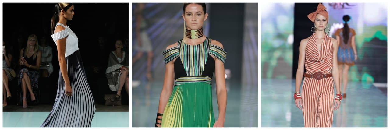 Las rayas verticales atravesaron todas las colecciones del Miami Fashion Week.
