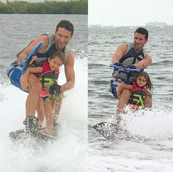 <b>Martín</b> ama practicar esquí acuático, por eso le gusta que sus hijas lo acompañen, aunque obviamente toma sus precauciones.