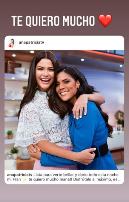 Ana Patricia fue otra de las que le pidió disfrutara el proceso y le expresó el gran cariño que las une.