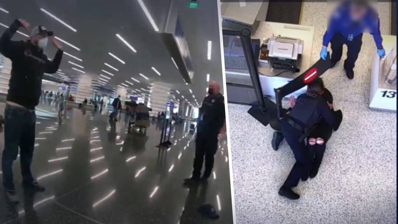 "Un desprecio total por la dignidad”: difunden videos de agresiones a policías en el aeropuerto