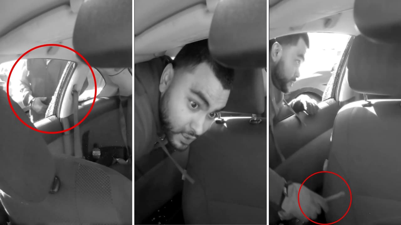 Rompen ventanilla al auto de un latino para robarle el estéreo: video capta el rostro del presunto ladrón
