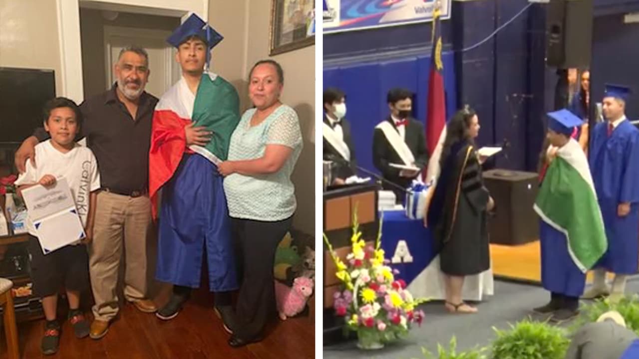 Niegan diploma de secundaria a estudiante hispano que llevaba la bandera de México 