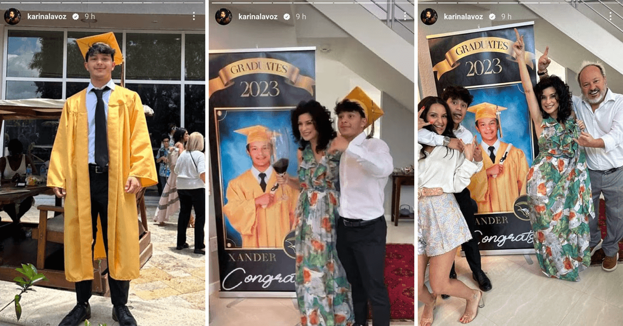 Karina festejó la graduación de su hijo Xander