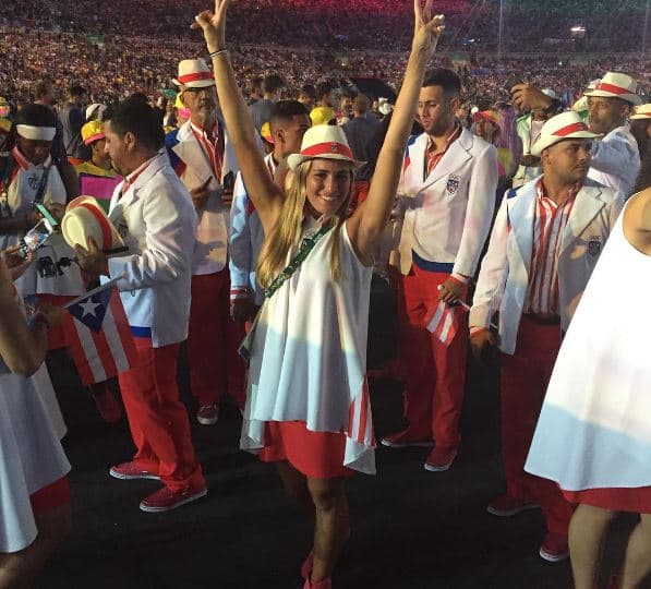 Durante la inauguración de los JJO en el Estadio Maracaná.