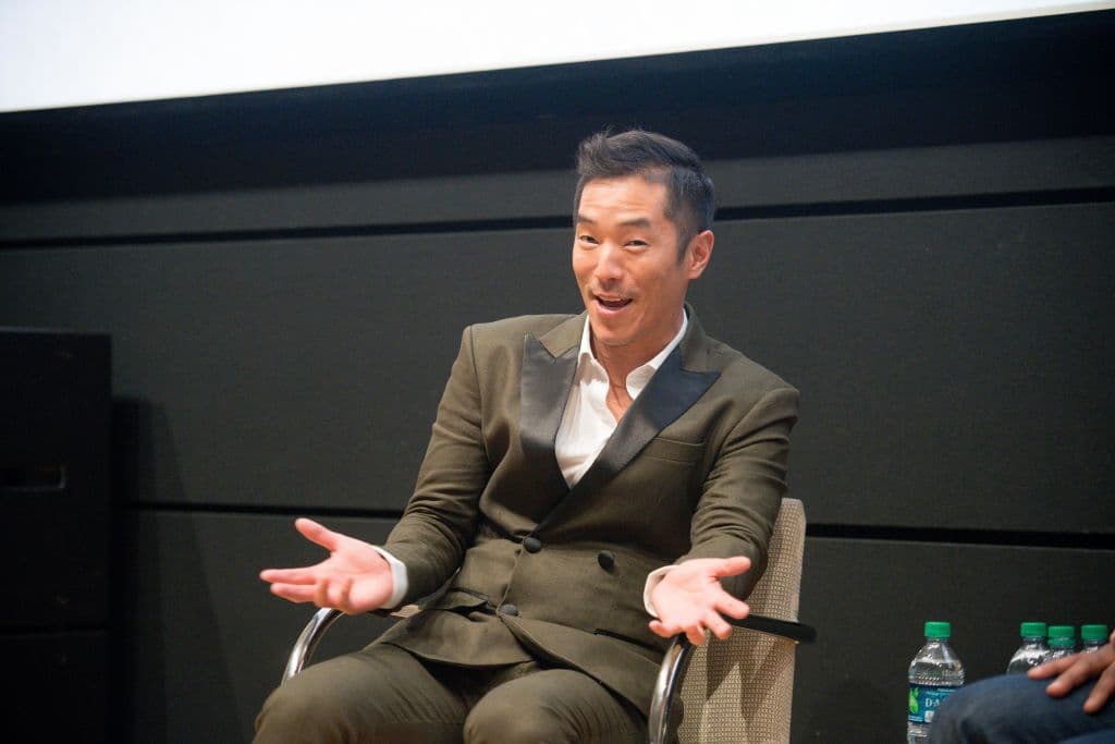 Leonardo Nam dando una entrevista en 2018. El actor encabeza el elenco de la película Phobias, estrenada en marzo de este año.