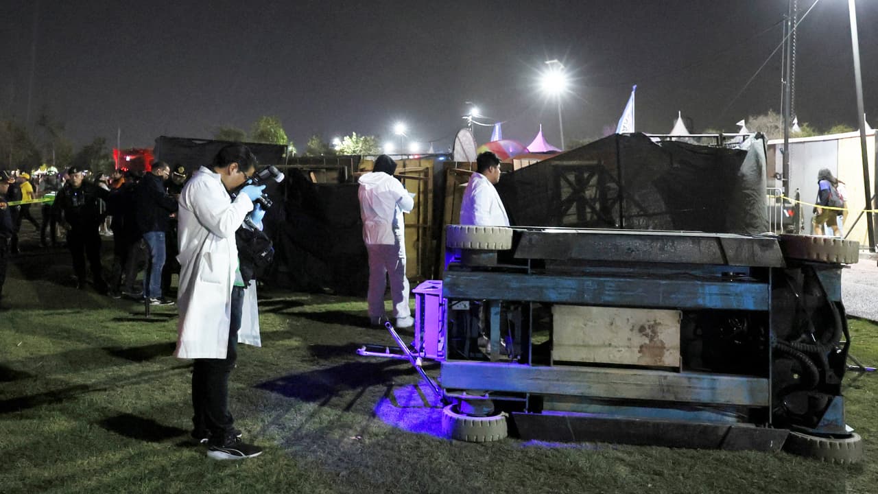 Investigadores examinaron la estructura colapsada que provocó heridas mortales a dos personas en el festival AXE Ceremonia.