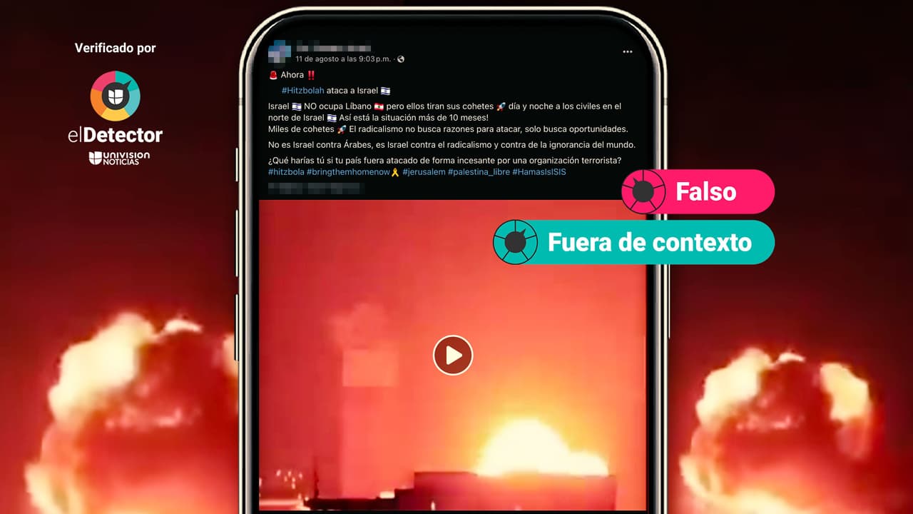 Ese video NO muestra un ataque de Hezbollah a Israel: se grabó en Kiev en 2023