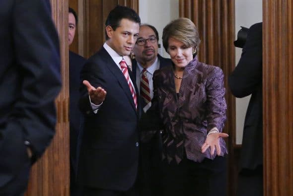Enrique Peña Nieto también se reunió en privado con Nancy Pelosi, líder de la minoría demócrata en la Cámara de Representantes de Estados Unidos.