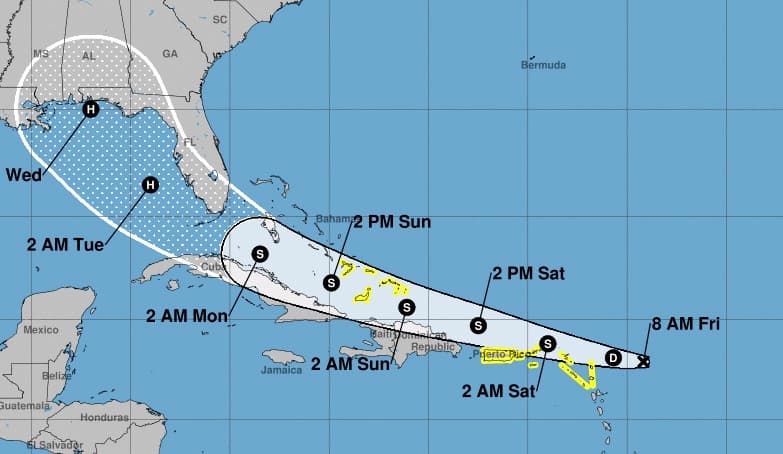Se forma la tormenta tropical Laura con Florida en el cono de trayectoria