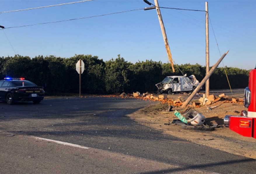 Accidente en el condado de Tulare deja un hombre muerto y dos pasajeros heridos 