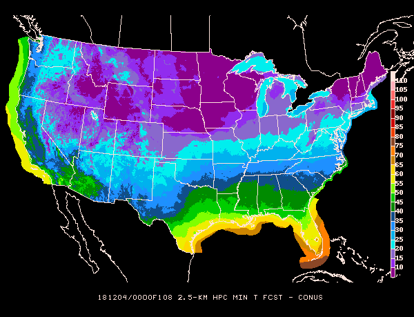 El ola de frío abarcará de costa a costa, según la predicción del servicio meteorológico de Estados Unidos.