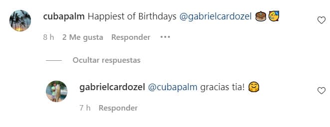 Su yerno no dudó en contestar su mensaje: "¡Gracias tía!".
<br>