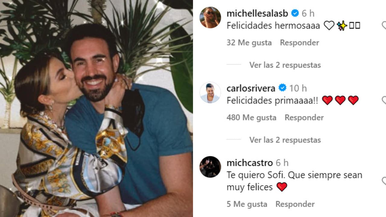Michelle Salas, quien apenas tiene una semana de casada, así felicitó a Sofía Castro tras el anuncio de su compromiso.