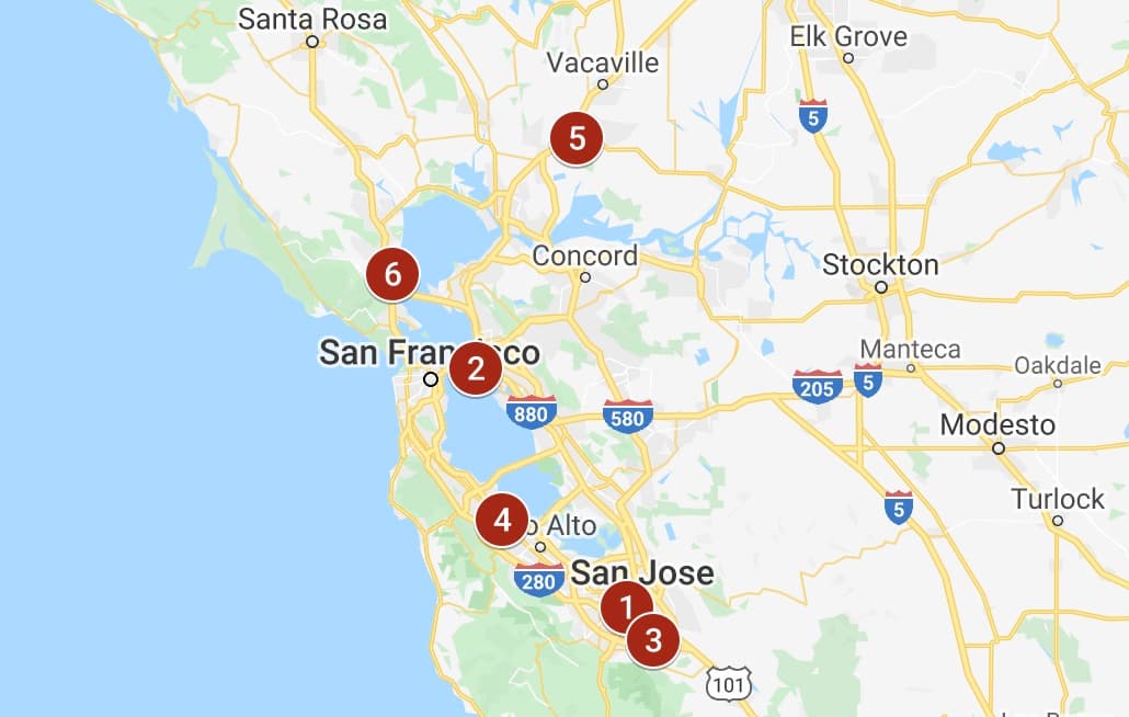 Seis personas murieron en accidentes automovilísticos en menos de 24 horas durante el fin de semana en el Área de la Bahía.
<br>