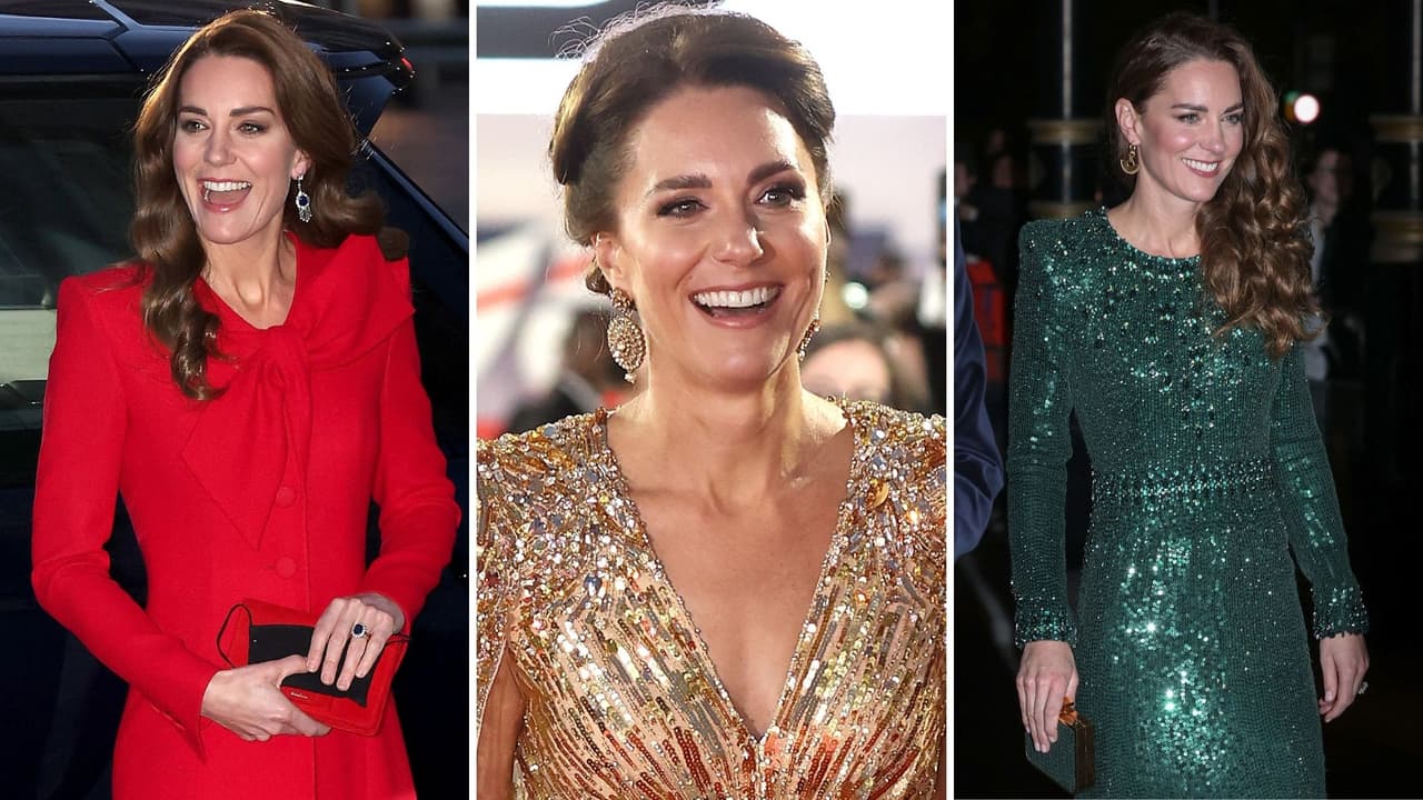 Los mejores looks de Kate Middleton en 2021: su vestido dorado brilló en la alfombra roja
