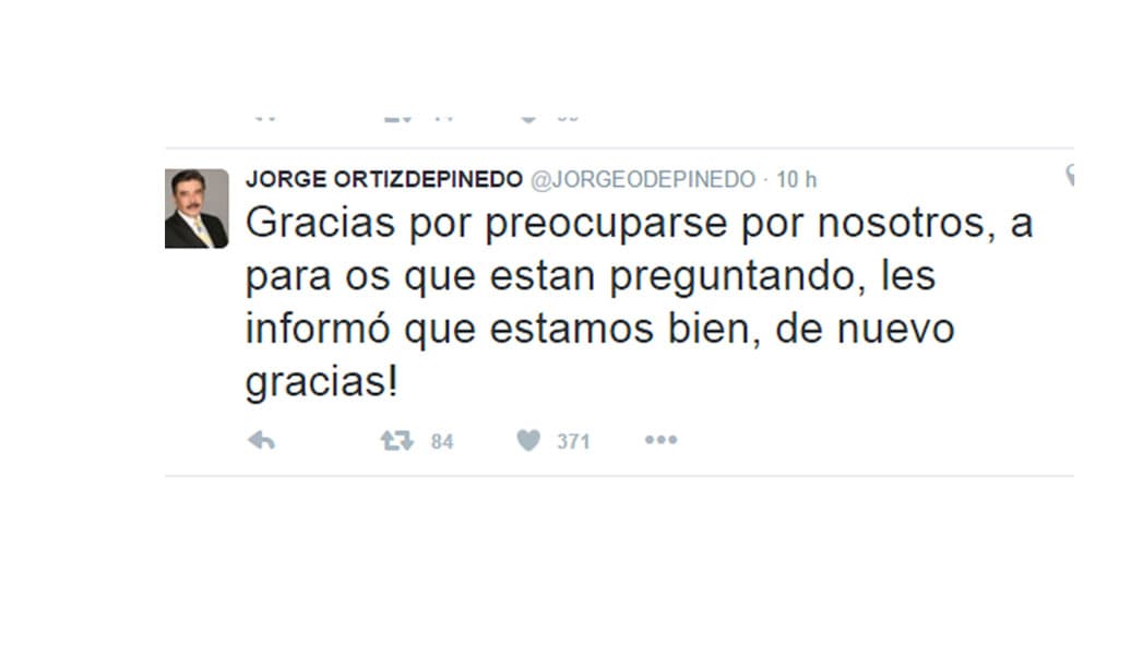 Con este mensaje informó a sus seguidores.